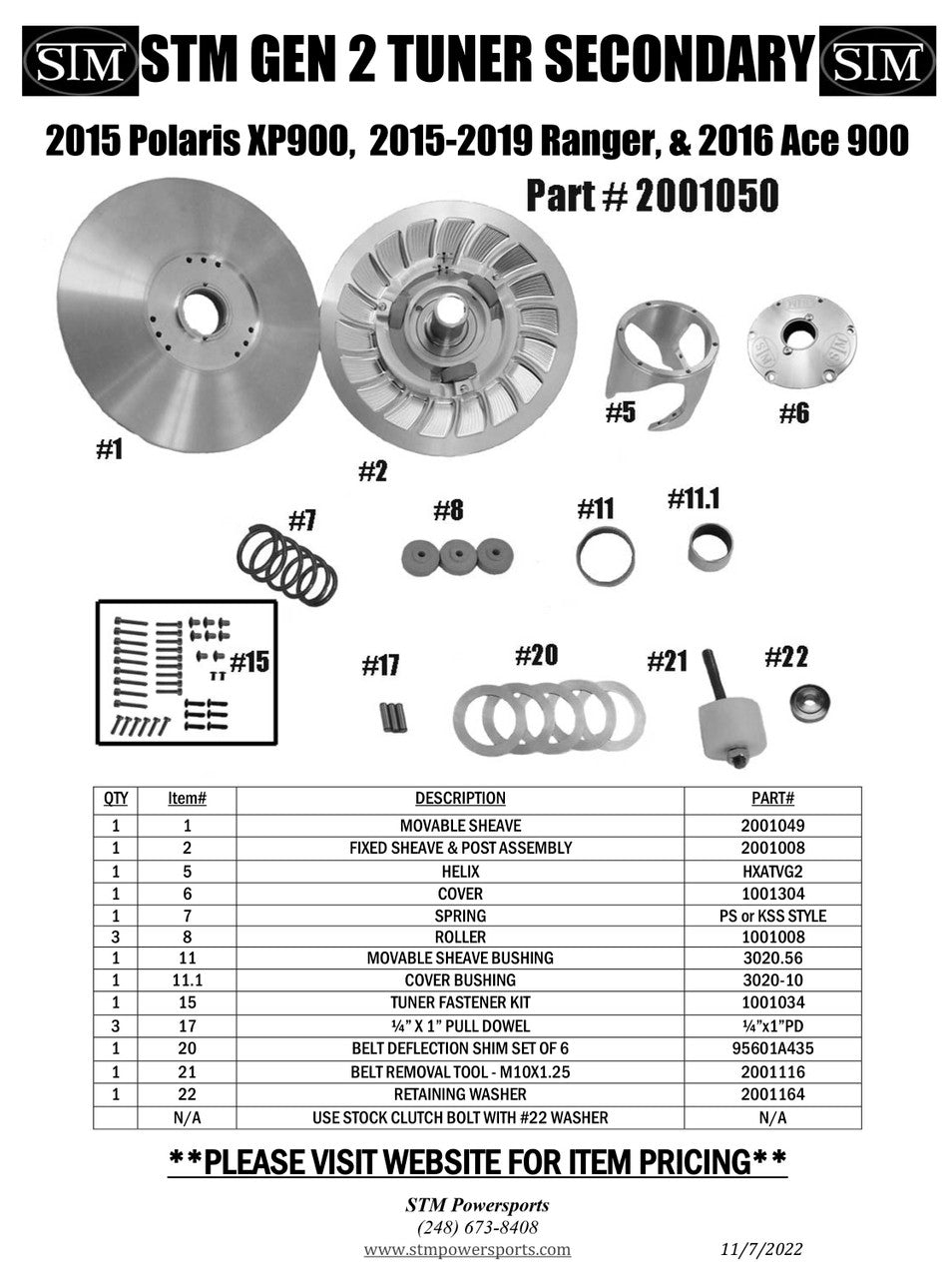 2015 Polaris XP900 / 2016 ACE 900 / 2015-19 Ranger XP900 Gen 2 Tuner Secondary
