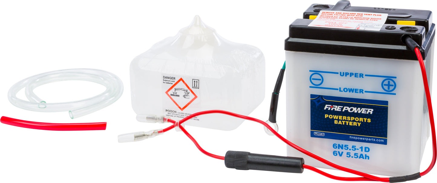 6V Standard Battery w/Acid Pack