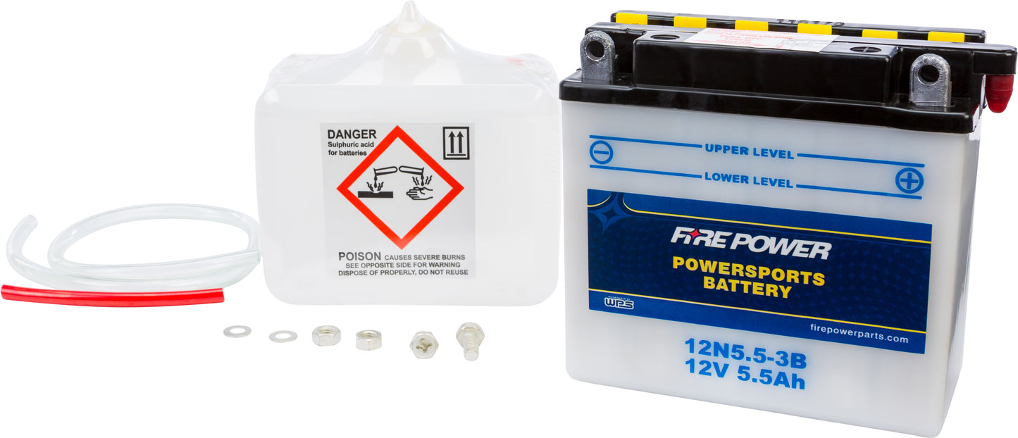 12V Standard Battery w/Acid Pack