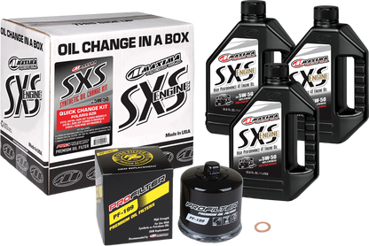 MAXIMA SXS 2019-2021 RZR OIL QUICK CHANGE KIT 10W50/5W50 WITH BLACK OIL FILTER