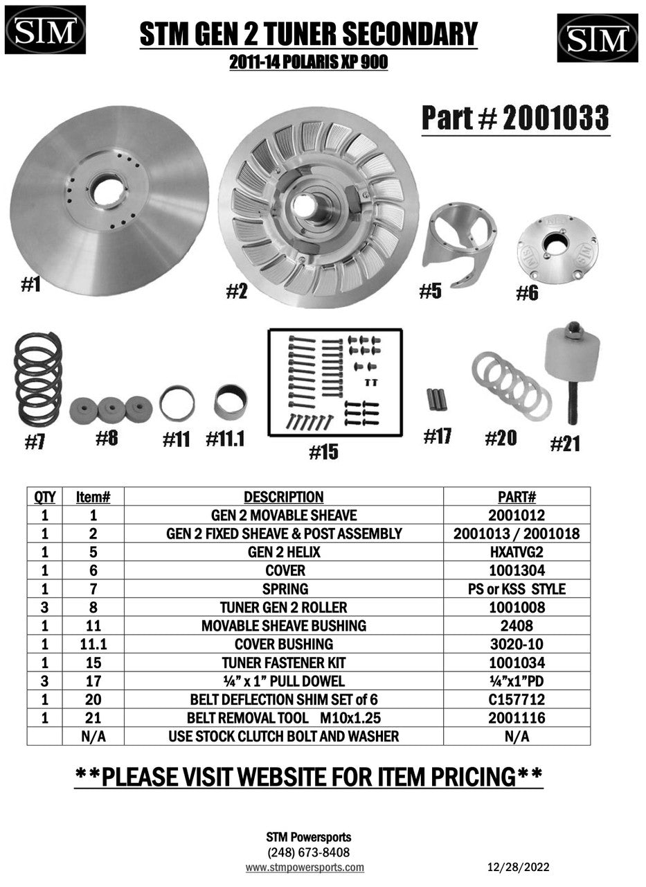 2011-2014 RZR XP900 Tuner Secondary