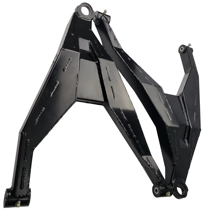 Can-Am Maverick X3 Lower Boxed Control Arms are laser cut from 4130 chromoly then CNC broke for quality and accuracy. Comes complete with 25% larger bushings installed to decrease wear and increase bushing life. Made with TIVARÃ‚Â® a high quality UHMW-PE material and is resistant to most all chemicals and conditions.