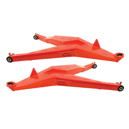 Can-Am Maverick X3 Lower Boxed Control Arms are laser cut from 4130 chromoly then CNC broke for quality and accuracy. Comes complete with 25% larger bushings installed to decrease wear and increase bushing life. Made with TIVARÃ‚Â® a high quality UHMW-PE material and is resistant to most all chemicals and conditions.