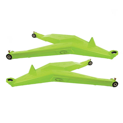 Can-Am Maverick X3 Lower Boxed Control Arms are laser cut from 4130 chromoly then CNC broke for quality and accuracy. Comes complete with 25% larger bushings installed to decrease wear and increase bushing life. Made with TIVARÃ‚Â® a high quality UHMW-PE material and is resistant to most all chemicals and conditions.