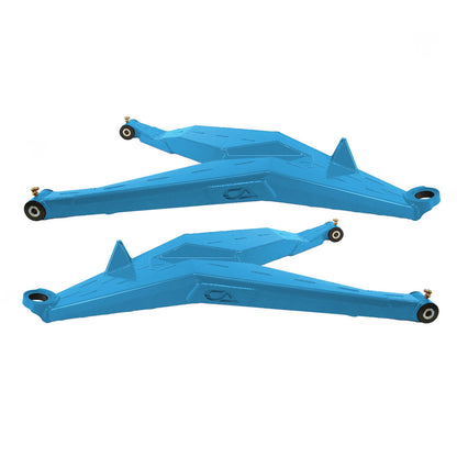 Can-Am Maverick X3 Lower Boxed Control Arms are laser cut from 4130 chromoly then CNC broke for quality and accuracy. Comes complete with 25% larger bushings installed to decrease wear and increase bushing life. Made with TIVARÃ‚Â® a high quality UHMW-PE material and is resistant to most all chemicals and conditions.