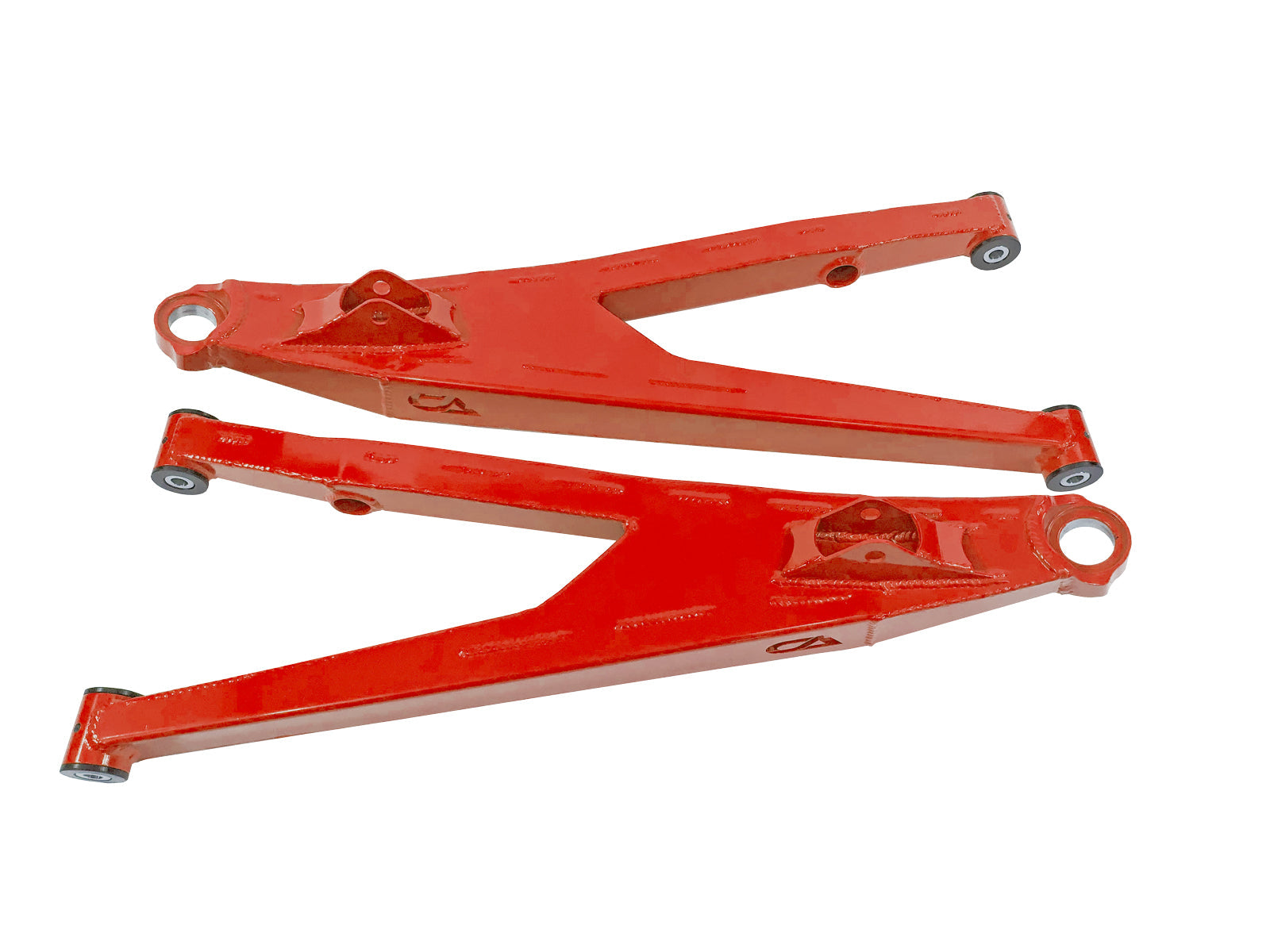 Can-Am Maverick X3 Upper Boxed Control Arms are laser cut from 4130 chromoly then CNC broke for quality and accuracy. Comes complete with 25% larger bushings installed to decrease wear and increase bushing life. Made with TIVARÃ‚Â® a high quality UHMW-PE material and is resistant to most all chemicals and conditions. 