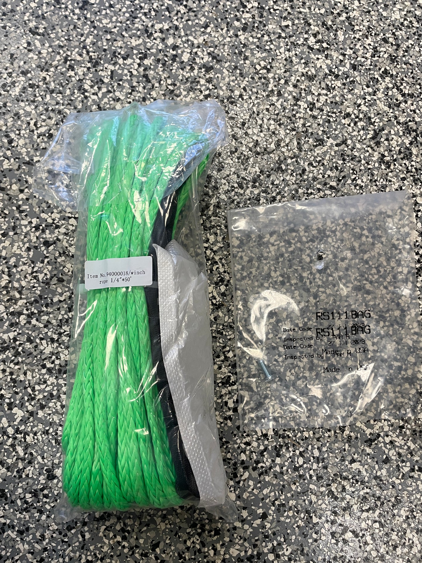 UHMWPE Winch Rope 1/4" x 50"- Black