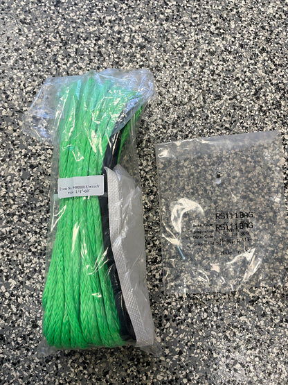 UHMWPE Winch Rope 1/4" x 50"- Black