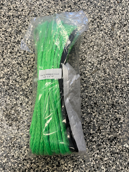UHMWPE Winch Rope 1/4" x 50"- Black