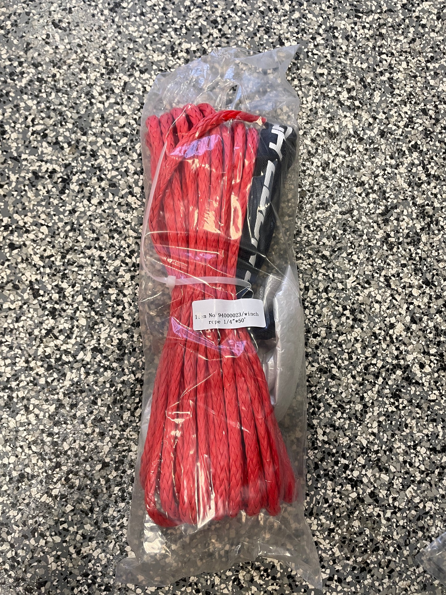 UHMWPE Winch Rope 1/4" x 50"- Black