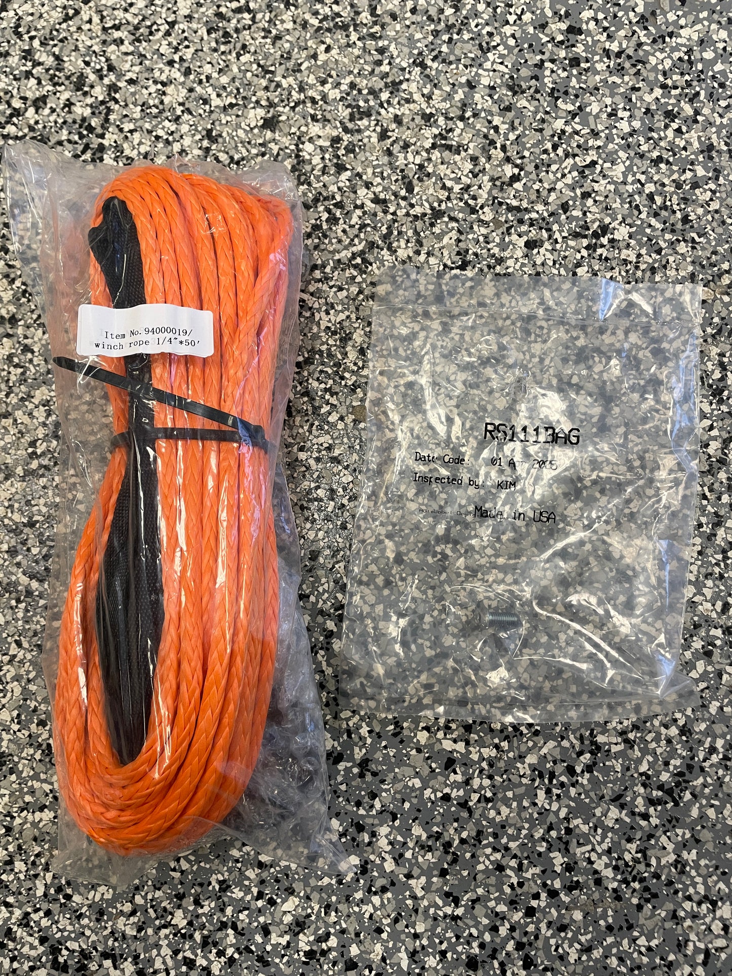 UHMWPE Winch Rope 1/4" x 50"- Black
