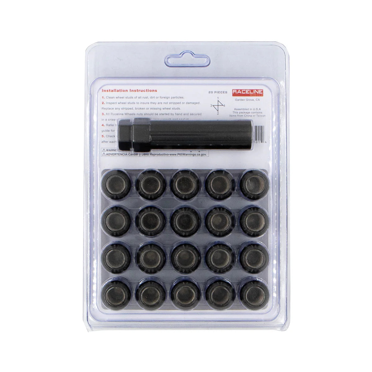 20 Piece Spline Lug Nut Kit With Spline Key