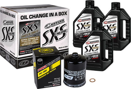 2013-2019 RZR/Rangers MAXIMA SXS OIL QUICK CHANGE KIT 10W50 WITH BLACK OIL FILTER
